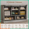 Jojoka Farmhouse 4-Drawer Dresser with Sliding Barn Doors, 45" Wood Storage Chest, TV Stand & Organizer for Bedroom & Living Room - 4 of 4