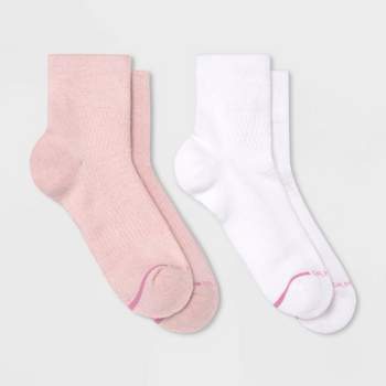Dr. Motion Women's 2pk Mild Compression Quarter Cotton TruDry Socks - 4-10
