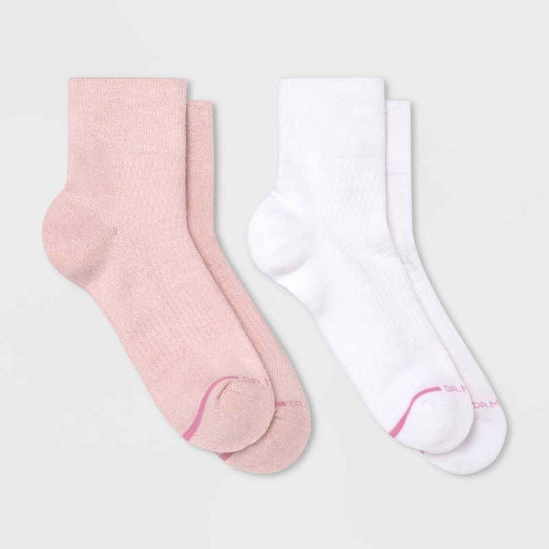 Dr. Motion Women's 2pk Mild Compression Quarter Cotton TruDry Socks - 4-10, 1 of 4