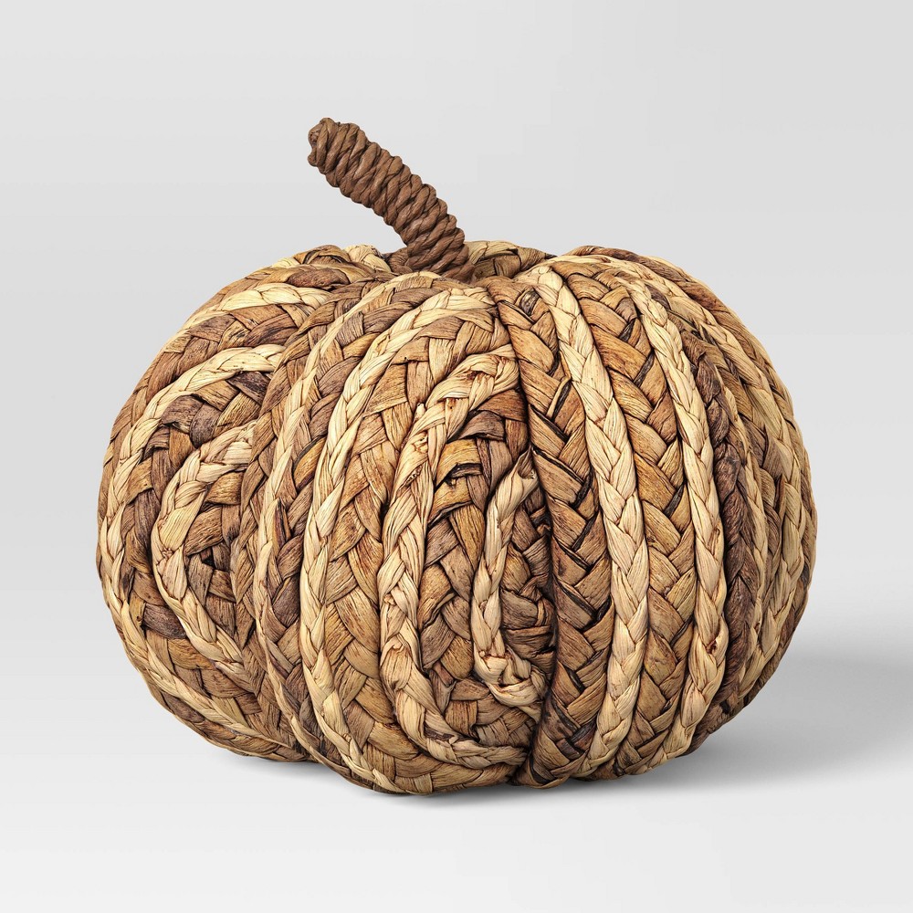 Photos - Other Decoration Large Woven Pumpkin Dark Two Tone Pumpkin Figurines - Threshold™