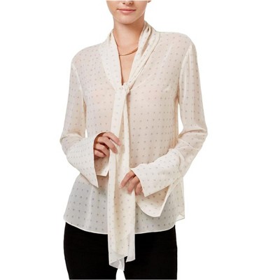 Rachel Roy Womens Tie-Neck Floral Pullover Blouse