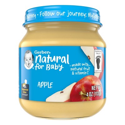 Image of Gerber Baby Food Stage 1 Apple Puree Jar - 4oz