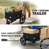 2-in-1 Bike Cargo Trailer Pushcart, Bicycle Trailer with Removable Box and Waterproof Cover, Pushcart Stroller with Tow Hitch and Removable Handlebar - 4 of 4