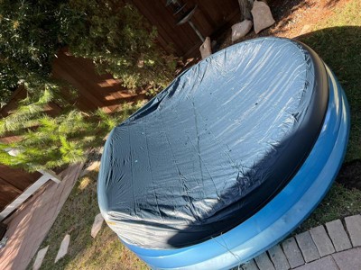 Intex Swim Center Round Inflatable Outdoor Lounge Pool with Pool Cover 