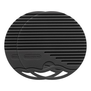 Unique Bargains Round Heat Resistant Non-Slip Silicone Trivet Mat for Pots Coasters 2 Pcs - 1 of 3