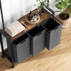 Laundry Sorter Cart With Hanging Clothes Rack, Removable Drying Rack, Laundry Basket Rack,Lockable Rollers - 3 of 4