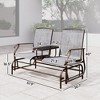 2-Seat Outdoor Glider Swing, Center Coffee Table and Independent Chairs, Supports Up to 352 lbs., Loveseat with Breathable Sling for Backyard - 3 of 4
