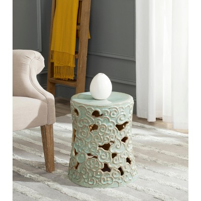 Reactive Aqua Ceramic Cloud Garden Stool