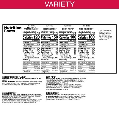 Kellogg's Variety Breakfast Cereal Fun Pack - 8.82oz/8ct