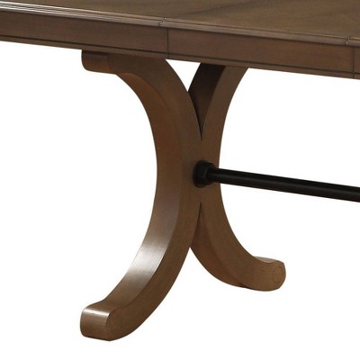 Gray Oak Extendable Rectangular Dining Table for Six
