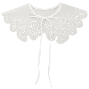 INSPIRE CHIC Women's Semi-Sheer Embroidery Neck Ruff Detachable Fake Dickey Collar Little Shawl 1 Pc - 1 of 4