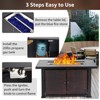 44 Inch Propane Outdoor Fire Pit Table, 50000BTU Rectangle Double-Door Fire Table, Slate Tabletop with Hidden Ignition - 4 of 4
