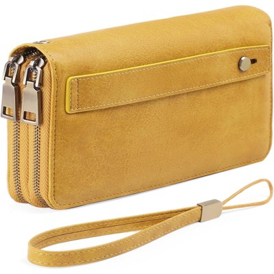 FATMOON Women’s Wallet - RFID Blocking Large Capacity Vegan Leather Clutch Wallet with Wristlet –Secure & Spacious for Daily Use,Travel