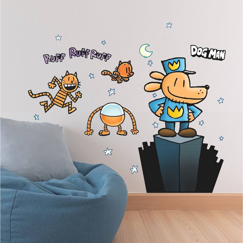 Dogman Giant Peel and Stick Kids&#39; Wall Decals Blue Orange - RoomMates, 3 of 7
