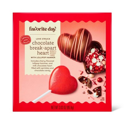 Valentine's Chocolate Breakable Heart with Sucker - 3.03oz - Favorite Day™