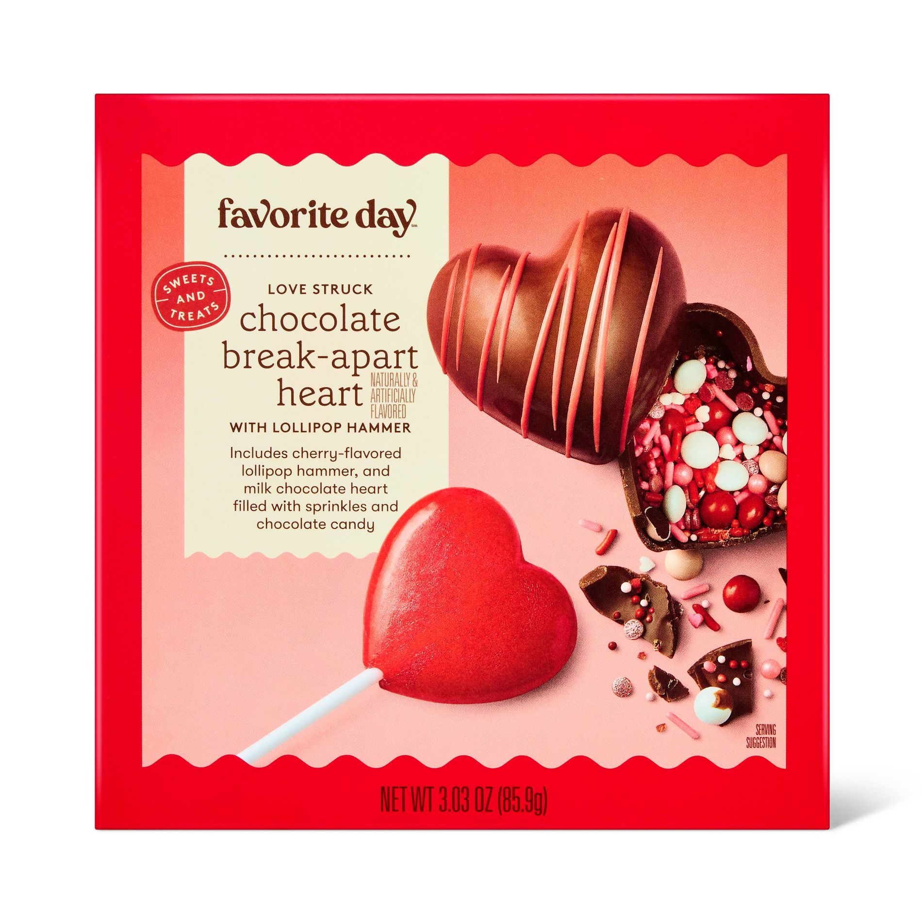 Love Struck Valentine Chocolate Breakable Heart Candy - 3.03oz - Favorite Day™
