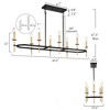 LNC Ukiiyoa 8-Light 49.2" Modern Oval Oversized Candle Kitchen Island Pendant Lights, Black and Gold - 3 of 4