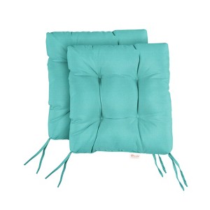 2pc Canvas Tufted Outdoor Bench Cushion Set - Sorra Home - 1 of 3