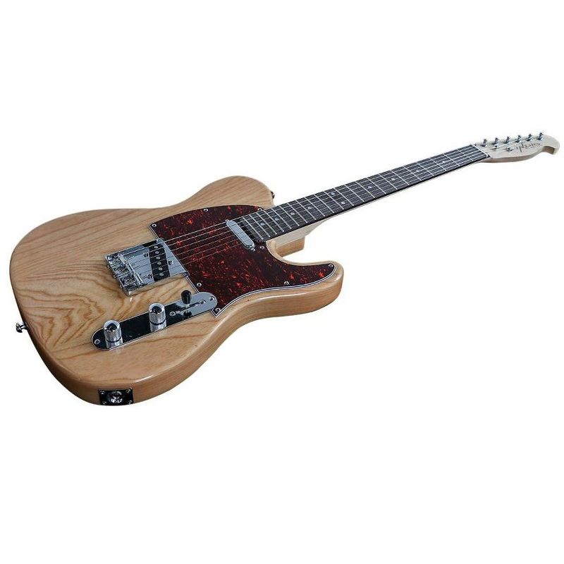 Monoprice Retro DLX Plus Solid Ash Electric Guitar - Natural, With Gig Bag, Ash Body, Maple Neck, Professionally Set-up in the US - Indio Series, 6 of 7