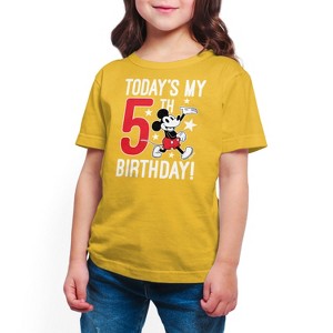 Girls' - Disney - Today's My 5th Birthday Short Sleeve Graphic T-Shirt - 1 of 3