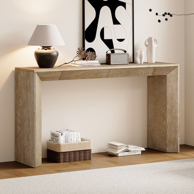NicBex Modern Minimalist Console Table with 2 Concealed Drawers,Rustic Wood Grain Entryway Table Foyer Tables for Entryway,Hallway,Living Room