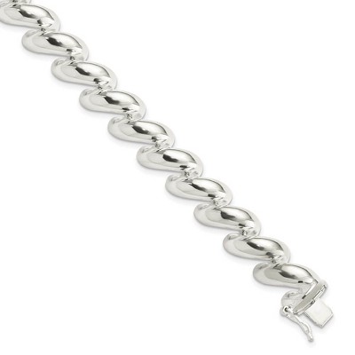 Black Bow Jewelry Sterling Silver 11mm Polished San Marco Chain Bracelet, 8 Inch