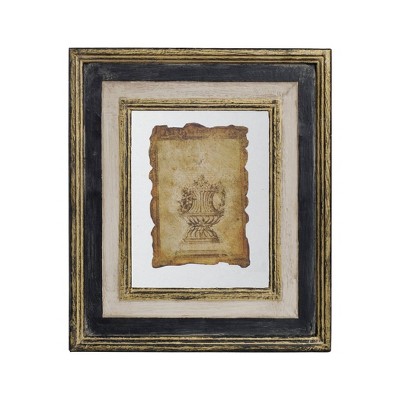 13"x15" Lucian Antiqued Sculpture Wall Art Canvas: A&B Home, Vintage Style, Wood Composite Frame