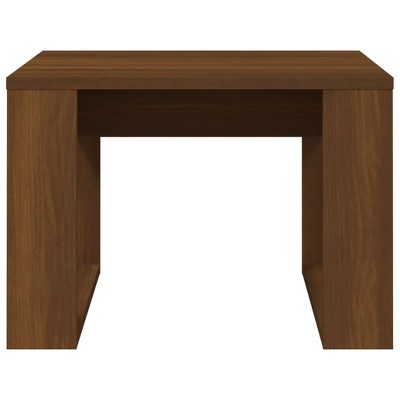 Oak square side table front view
