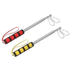 Unique Bargains Stainless Steel Portable Collapsible With Clips Flagpole 2 Pcs - 1 of 4