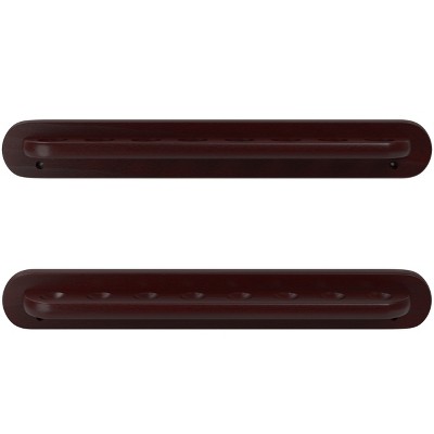 Mahogany Wall Mounted 8-Cue Billiard Rack
