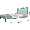 Coucheta Full Size Bed Frame, Tufted Platform Bed Frame with Adjustable Height Headboard, Velvet Mix Color Upholstered Bed Frame - 2 of 4