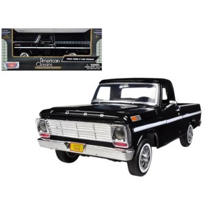 1969 Ford F-100 Pickup Truck Black 1/24 Diecast Model Car by Motormax - 1 of 3