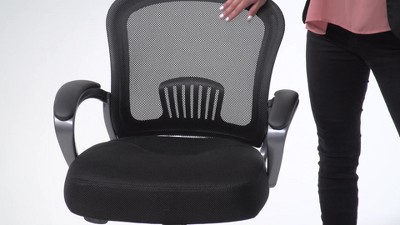 Black Ergonomic Mesh Swivel Task Chair with Metal Base