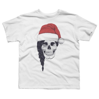 Boy's Design By Humans Christmas skull By kodamorkovkart T-Shirt