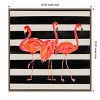 Amanti Art Fondly Flamingo Trio Square on Stripe by Julie Derice Framed Canvas Wall Art - 4 of 4