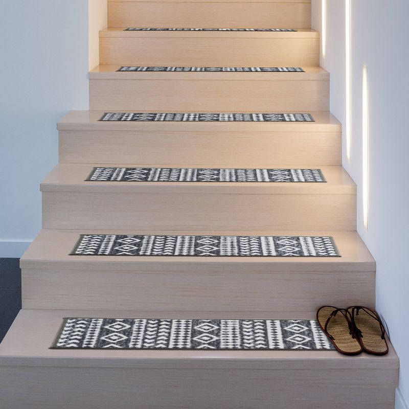 World Rug Gallery Geometric Bohemian Non-Slip Stair Treads, 2 of 10