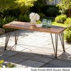 Outdoor Industrial Iron and Acacia Wood Coffee Table - 2 of 4