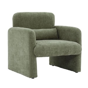 Jojoka Modern Sofa Chair with Arms, Chenille Upholstered Accent Armchair with Waist Pillow for Living Room, Bedroom, Office - 1 of 4