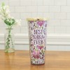 Best Nana Ever Purple Salem Floral 24 Ounce Straw Tumbler with Goldtone Lid - 2 of 4