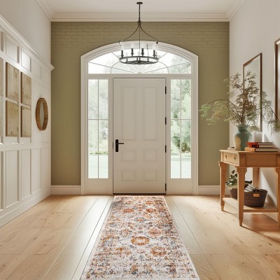 Cecil Beige Vintage Floral 3' x 5' Synthetic Area Rug