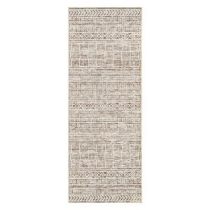 Textured Design Boho Living Room Low-Pile Area Rug Non Slip Soft Print Bedroom Rug Stain Resistant Playroom Carpet Office - 1 of 4