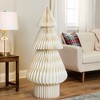 Northlight Tall Paper Accordion Honeycomb Foldable Christmas Tree - 4' - Cream - image 2 of 4