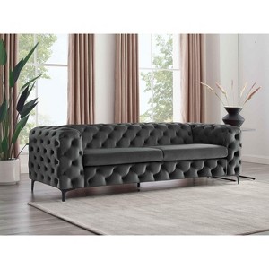MINIMORE Modern Style Ghaleb 93.3"W  3Seater Square Arms Chesterfield Sofa - 1 of 4