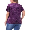 Agnes Orinda Women's Plus Size Velvet Soft Crew Neck Short Sleeve Party T-Shirts - 4 of 4