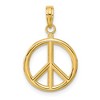Black Bow Jewelry 14k Yellow Gold 16mm Polished 3D Peace Sign Pendant - 3 of 4