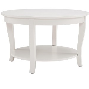 Round Coffee Table, 2-Tier Side Table with Wooden Legs, Round Coffee Table Sofa Table for Living Room Reception Room Bedrooms Apartments Studios - 1 of 4