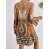 Women's Bohemian Off-Shoulder Mini Dress - 2 of 4
