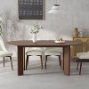 PexFix 67" x 33.5" Walnut Solid Wood Farmhouse Dining Table Oval Wood Top for Modern Dining Rooms & Family Gatherings - 2 of 4