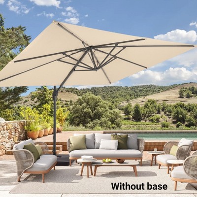 Sonkuki 11.5×9FT Offset Outdoor Patio Aluminum Cantilever Umbrella with Infinite Canopy Angle Adjustment
