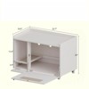 VisioGear Cat Litter Box Enclosure, Hidden Cat House with Top Side Fence, Wooden Pet House Side End Table, White, 32.7"*18.9"*23.6" - 3 of 4